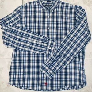 Abercrombie & Fitch Men’s Plaid Button Up XL Shirt Navy/Gray/White Windowpane